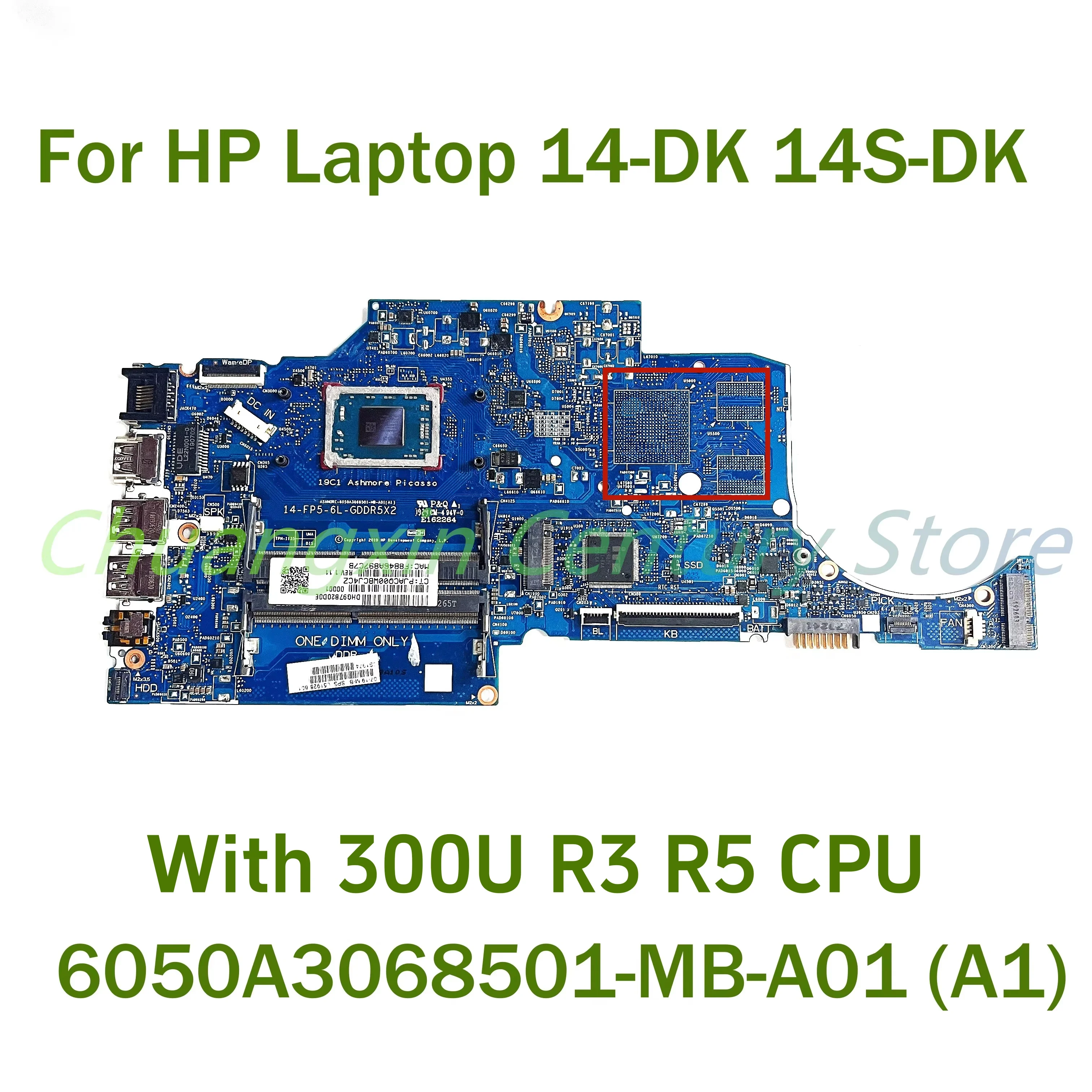 

For HP Laptop 14-DK 14S-DK Laptop motherboard 6050A3068501-MB-A01 (A1) with With CPU R3-3200U 100% Tested Fully Work