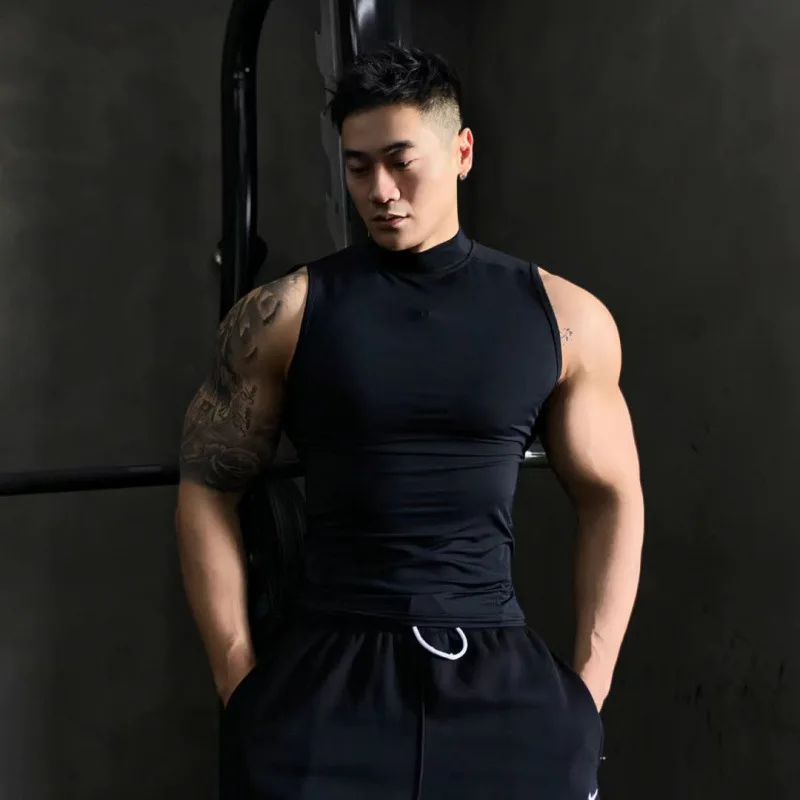 

1pcs Man Bodybuild Tops Gym Workout Fitness Tank Top Running Sport Stringer Summer Leisure Vest Elasticity Quick-dry Train Suits