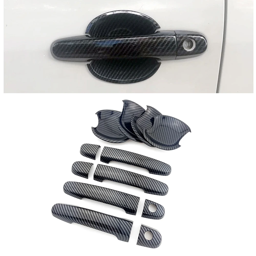 

For Toyota Corolla 2003-2012 Camry RAV4 Highlander Carbon Fiber Color Door Handle Cover Trim and Door Bowl Cap Anti Scratch