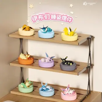 새로운 정품 이브이 잠자는 자세 시리즈 미스터리 박스, 샤미드, 실비온, 에스피온, 엄브레온 애니메이션 피규어, 굿즈 선물 장난감 6 best sales 포켓몬 이브이 - №2