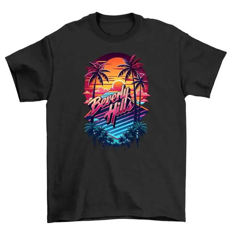 Retro_31 Sunset Beach Escape T shirt Transport Yourself Back to the 80s Color