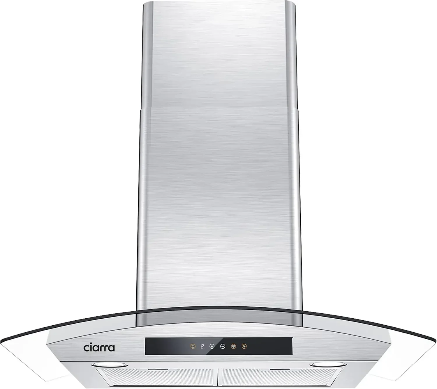 Wall Mount Range Hood 30 inch with Soft Touch Control in Stainless Steel & Tempered Glass, Stove Vent Hood for Kitchen with