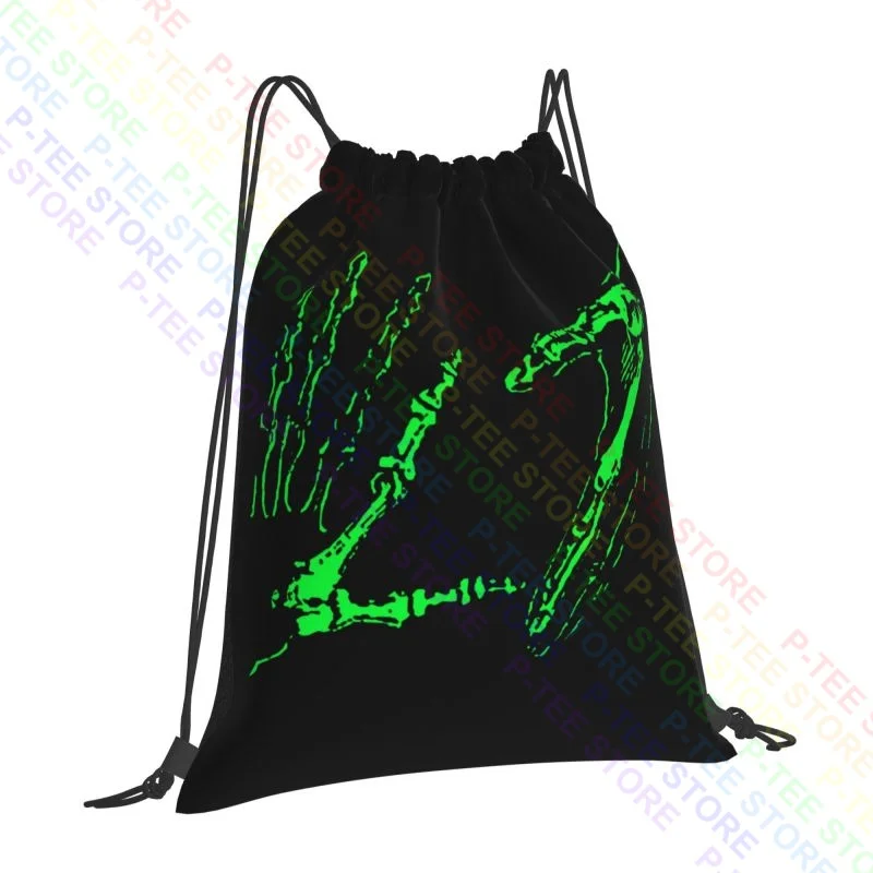 Skeleton Hands Bones Punk Rock Grunge Hardcore Band Drawstring Bags Gym Bag Backpack Sports Style