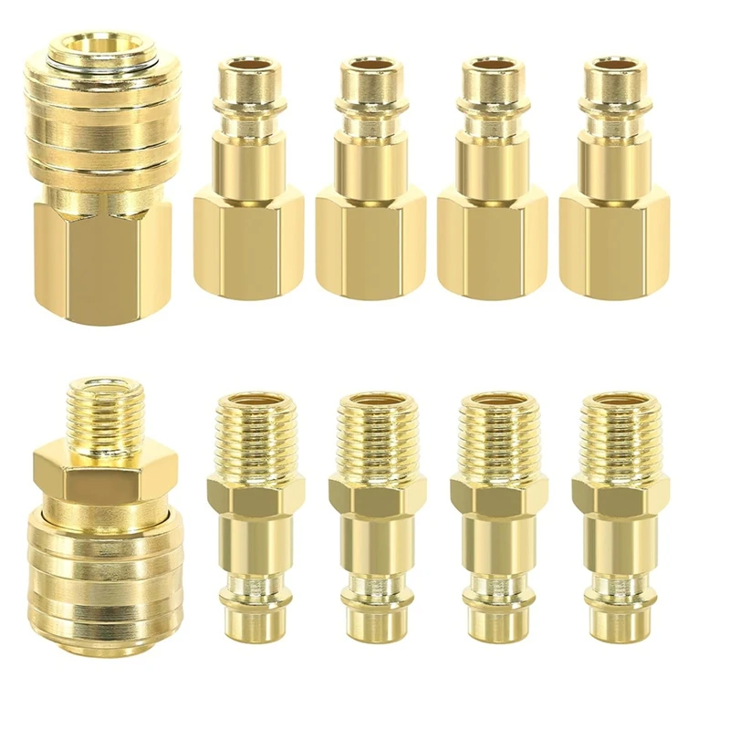 

10Pcs Compressed Air Coupling 1/4In BSP Quick Coupling Compressed Air Couplings Compressed Air Hose Coupling Compressed