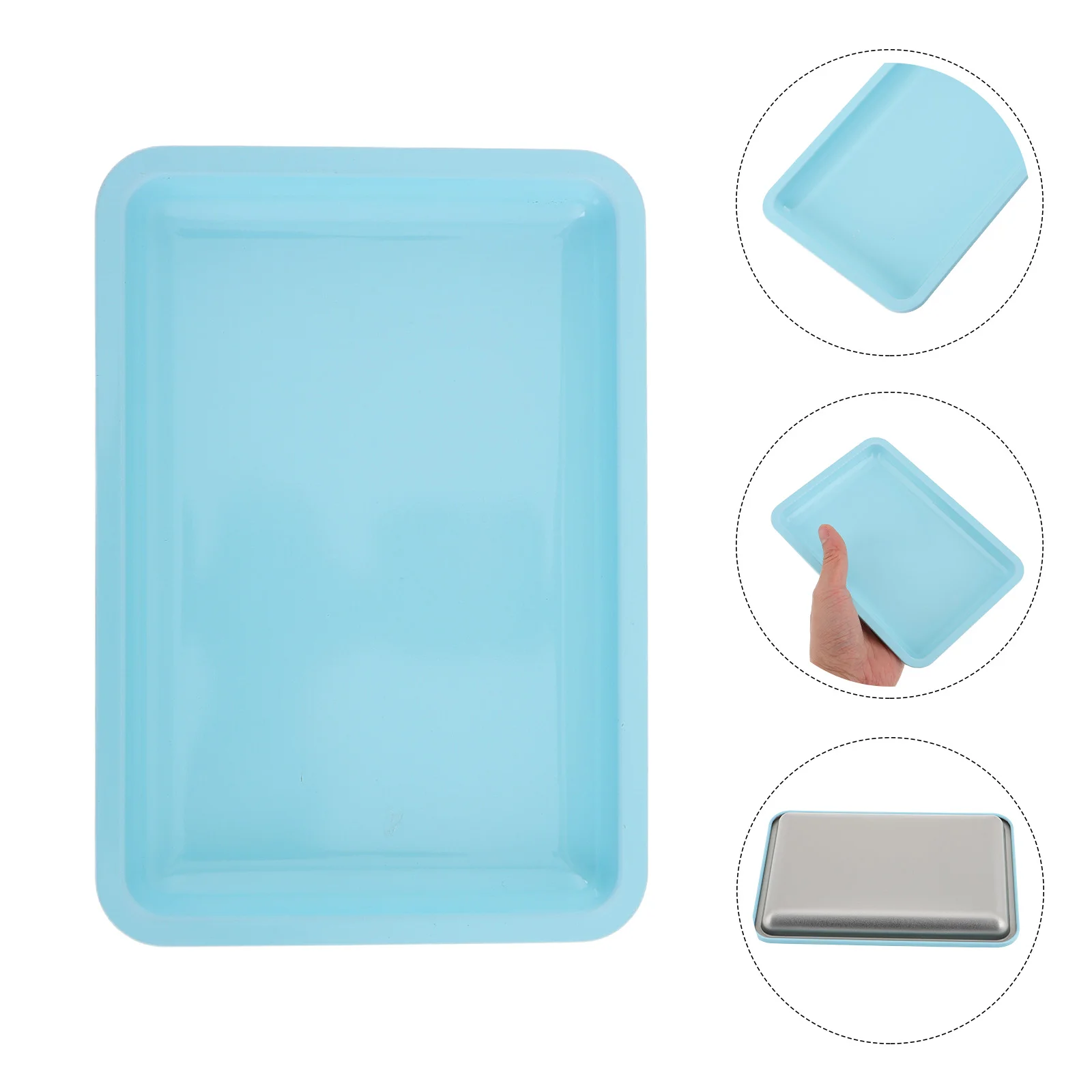 ステンレス鋼のバニティトレイ小さな収納オーガナイザージュエリー化粧品やネイルツールバスルームベッドルームサロン用