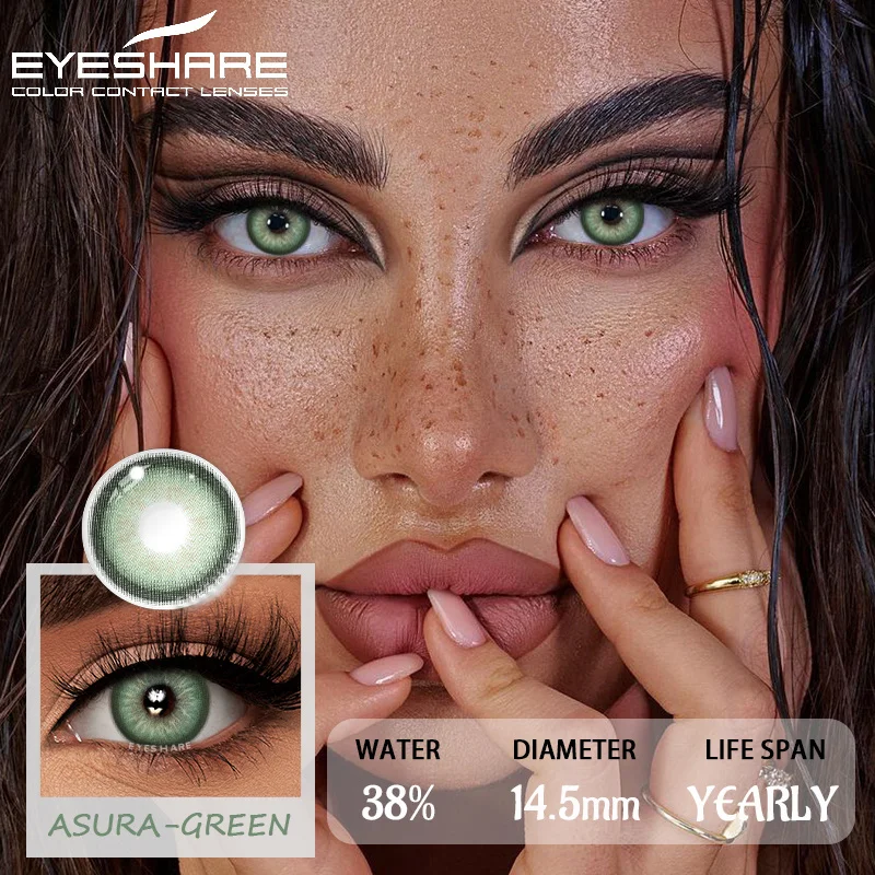 EYESHARE 1Pair Colored Contact Lenses for Eyes Brown Natural Eye Lenses Gray Contacts Green Lenses Fashion Blue Lenses Yearly