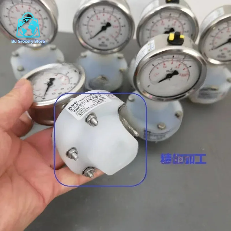 diaphragm pressure gauge PP PVDF PFA PTFE diaphragm acid and alkali corrosion resistance shock resistance diaphragm pressure