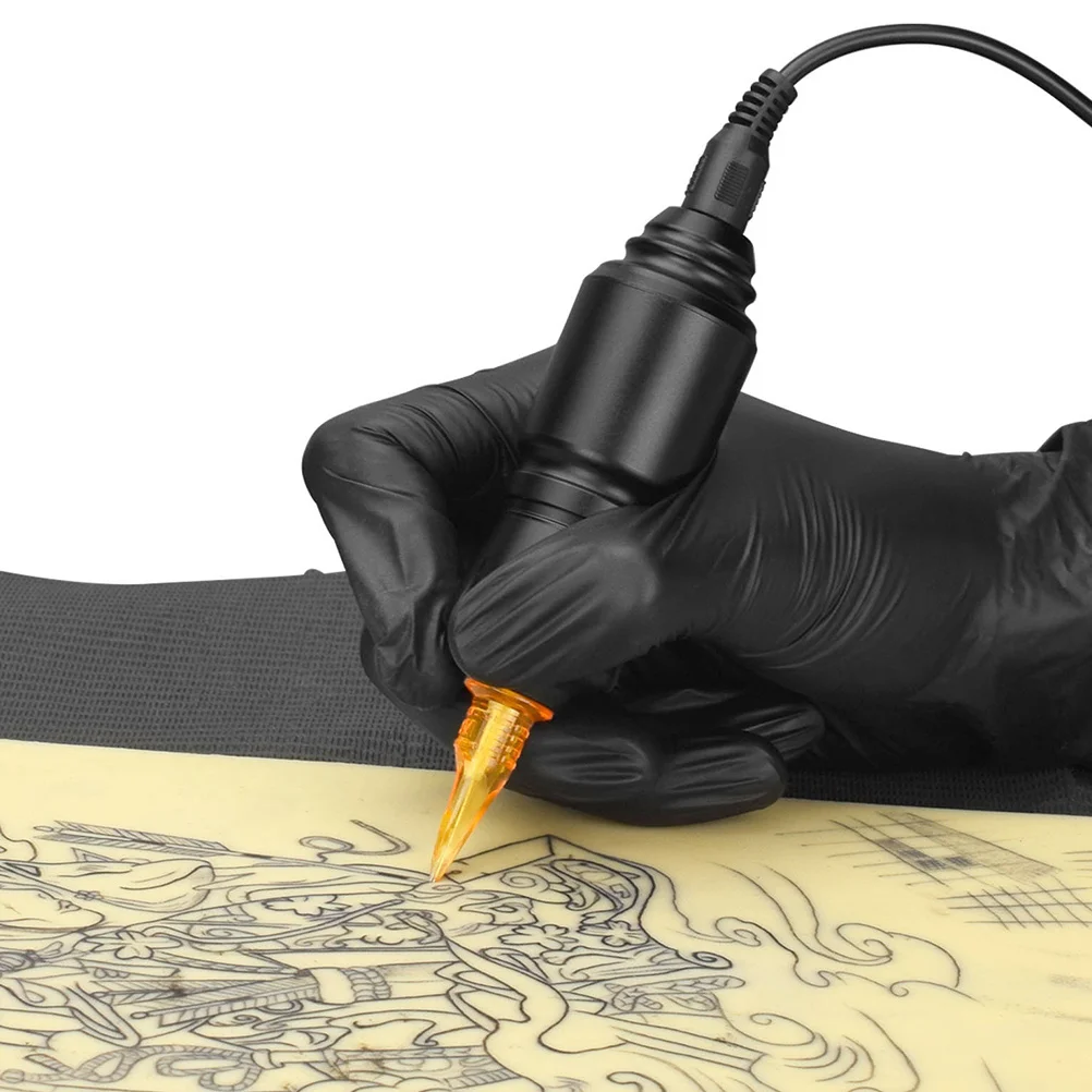

1pc Electric Tattooing Pen Rotary Tattoo Machine Diy Portable Compact Design Long Handle Cable Wear-Resistant Aluminum Alloy