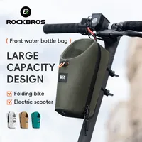 ROCKBROS Bicycle Water Bottle Bag Folding Bike Front Bags 1.5L Cycling Handlebar Bottle Bag Electric Scooter Bike Accessories
