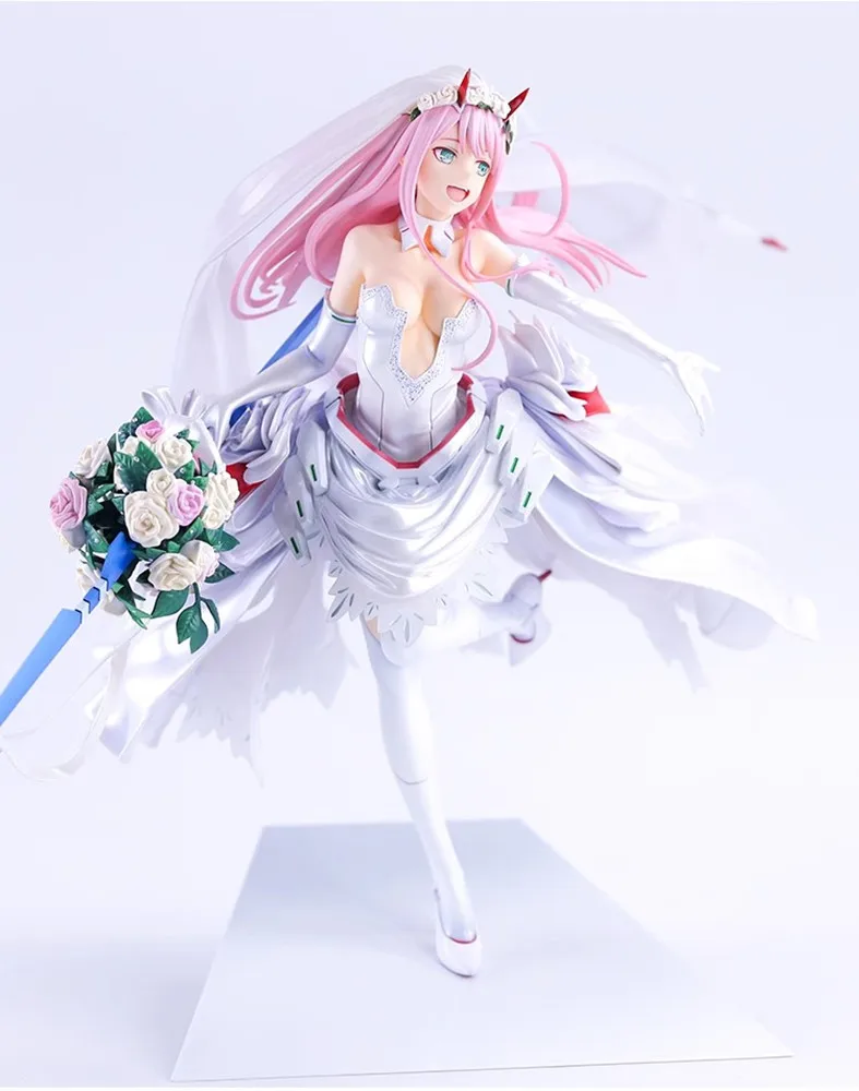 25cm Anime Darling In The Franxx Figures Zero Two Action Figurine Wedding Dress Pvc Statue Collection Model Ornaments Decor Gift