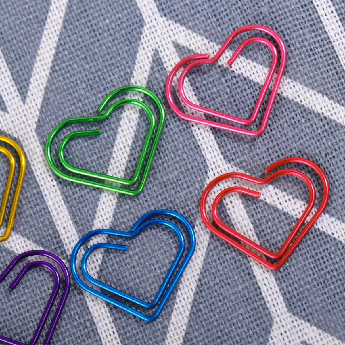 12 Pcs Heart Shaped Metal Paper Clips Cute Creative Bookmark Office School Supplies Gift Students Children