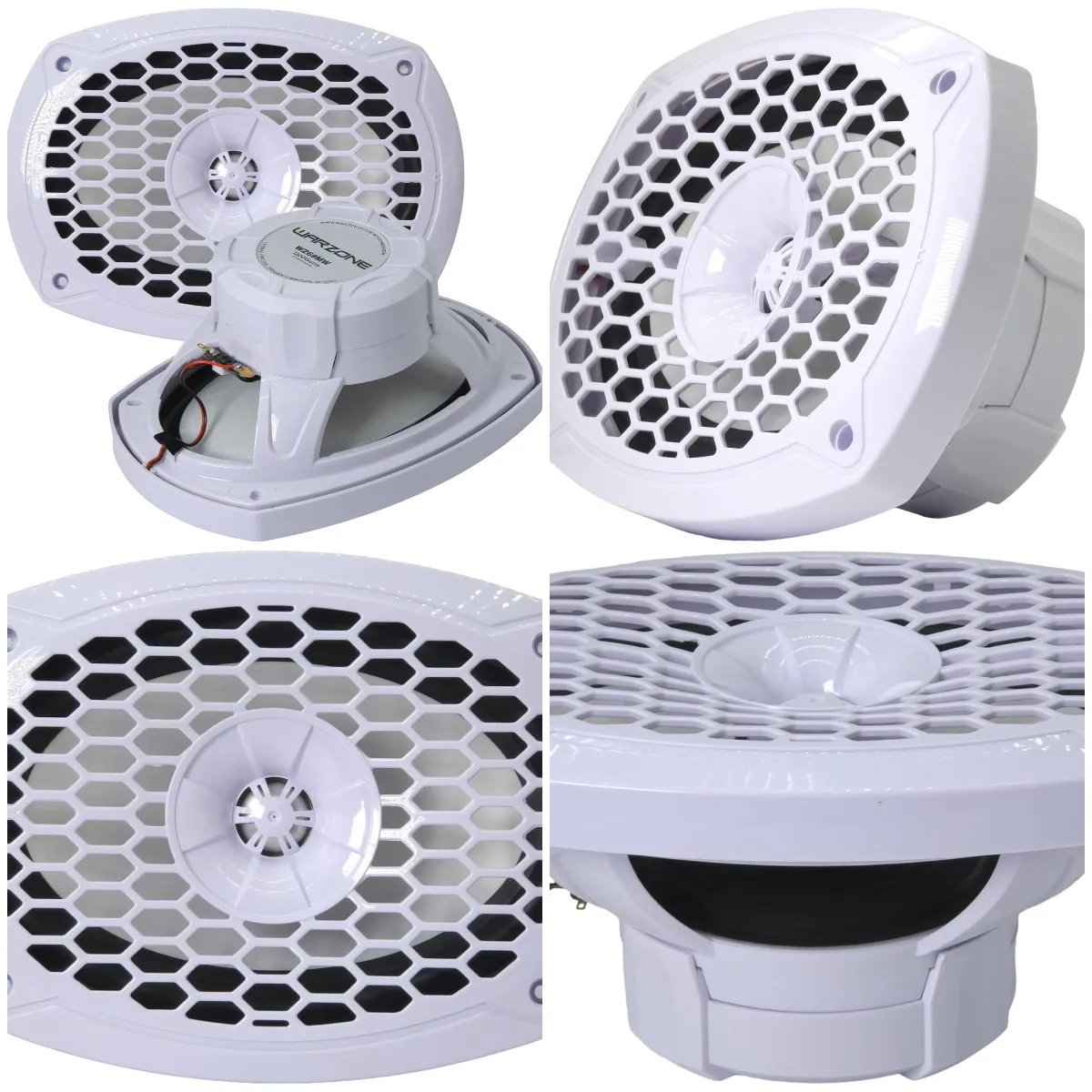 

WZ69MW 6x9-Inch 2-Way Marine Speaker, 1200W Max, 4 Ohms, White Cone with Rubber Edge for Boats & Outdoor Audio (2 Speakers)