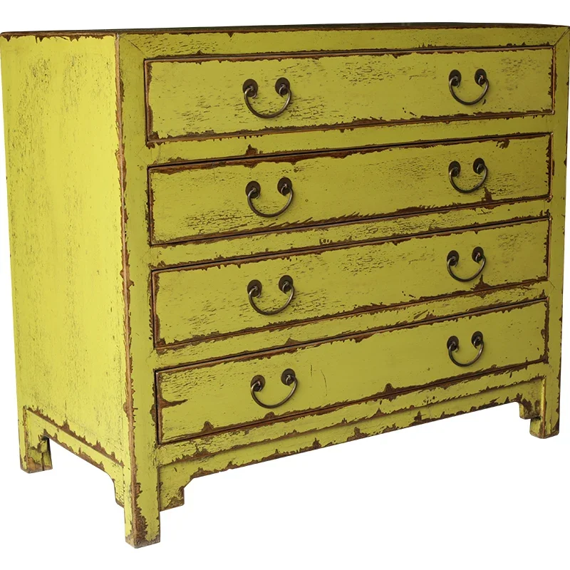 

Ancient Solid Wood Distressed 4-Drawer Chest of Drawers Entrance Locker