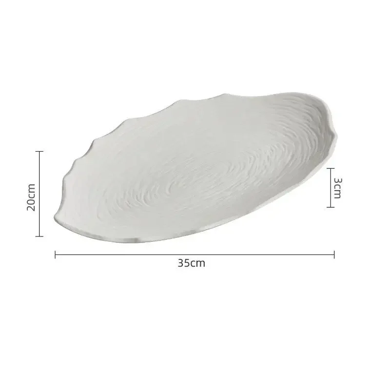 Ceramic Dinner Plate Restaurant Irregular Steamed Fish Steak Dessert Plates Snack Pasta