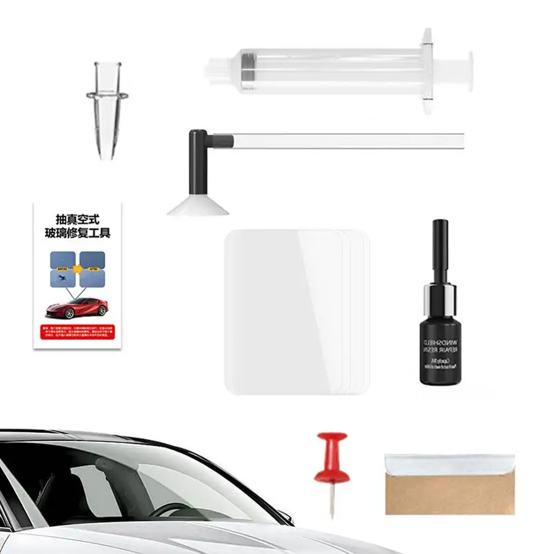 

Windshield Chip Repair Kit Glass Cracked Repair Kit Cracks Gone Glass Repair Automotive Glass Windscreen Tool For Fixing Chips