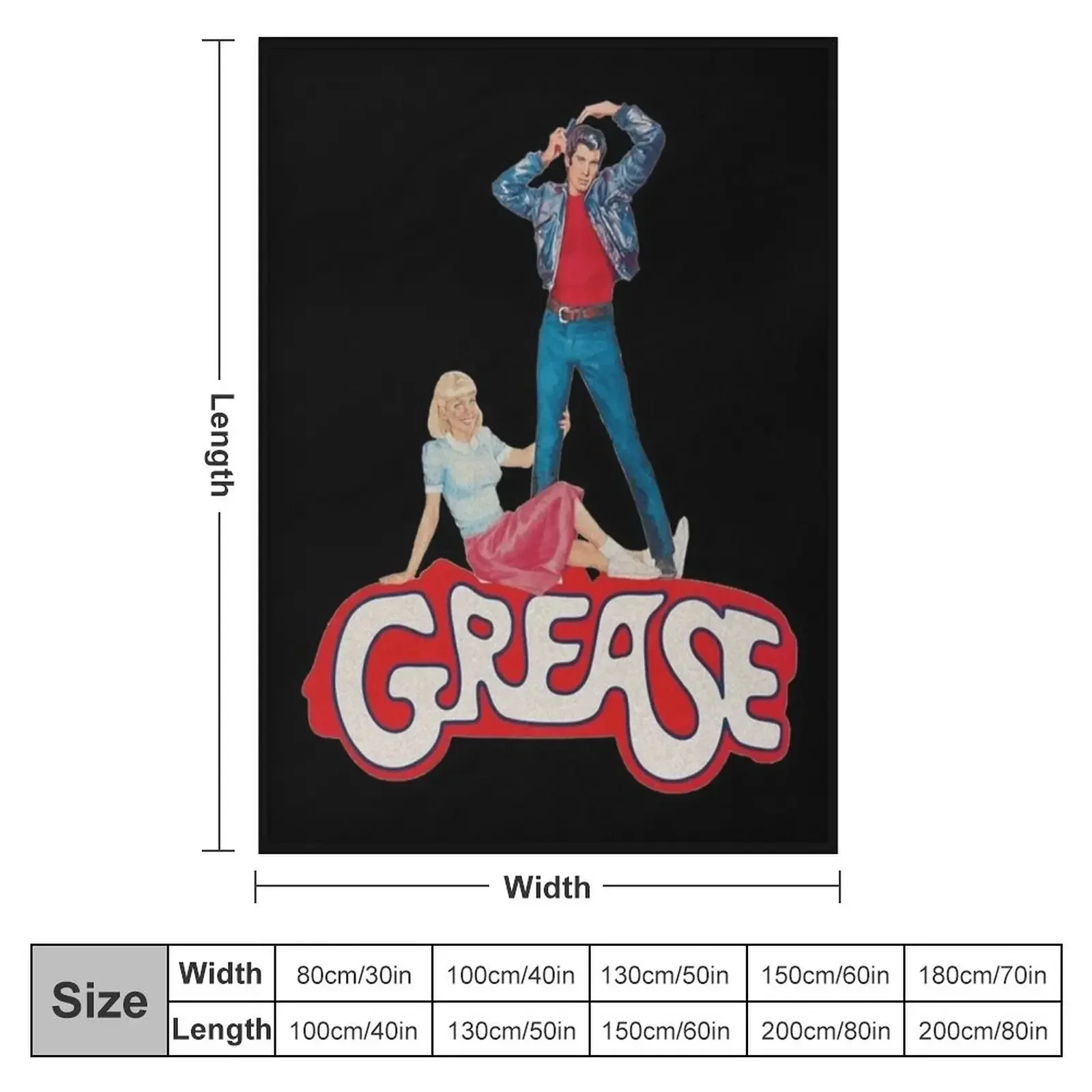 Grease classic movie Classic . Throw Blanket Furry anime Bed covers Blankets