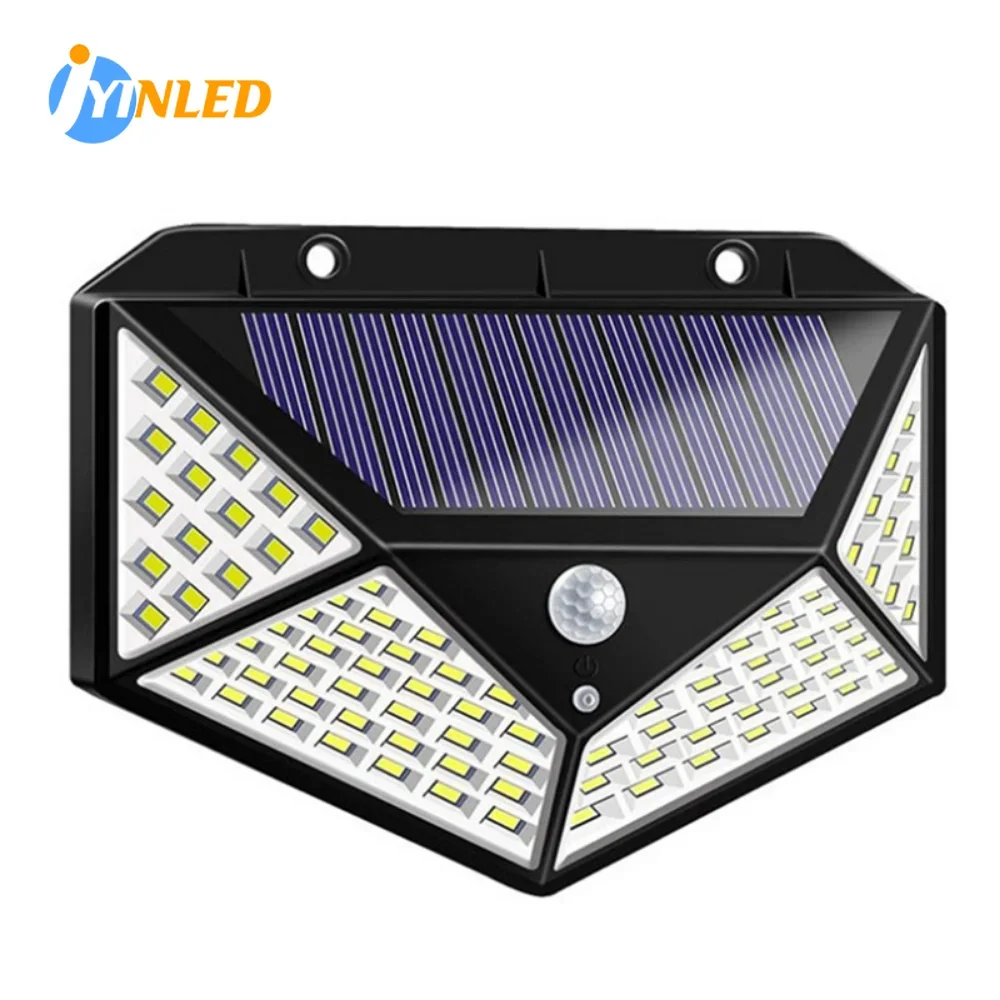 100 LED Solar Wall Lights Outdoor Solar Lamp PIR Motion Sensor Solar Powered Sunlight Street Light for Garden