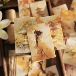 6Style 28Pcs/bag Ancient Style Character Theme LOMO Card DIY Background Wall Decoration Handwritten Card Blessing Message