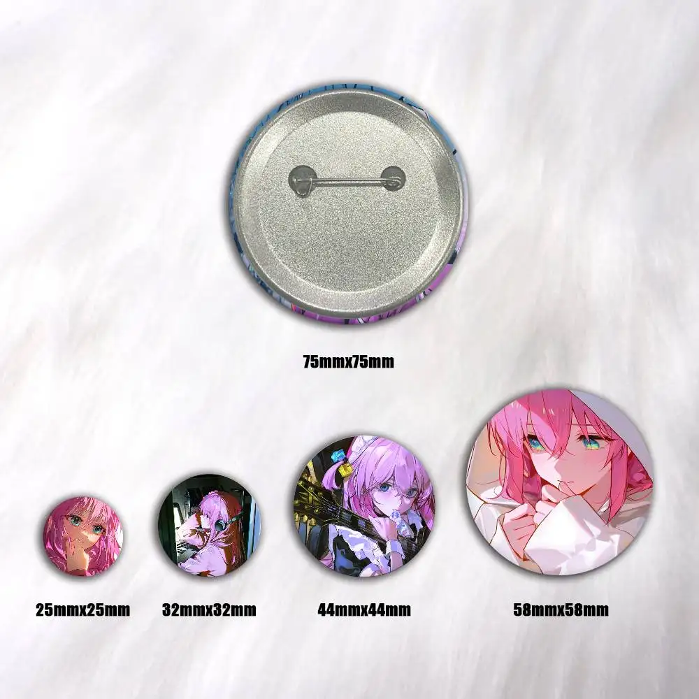 Anime Hitori Goto Creative Round Button Badges Cute Pin Brooch for Backpack Clothes Lapel Jewelry Accessories Friends Gift