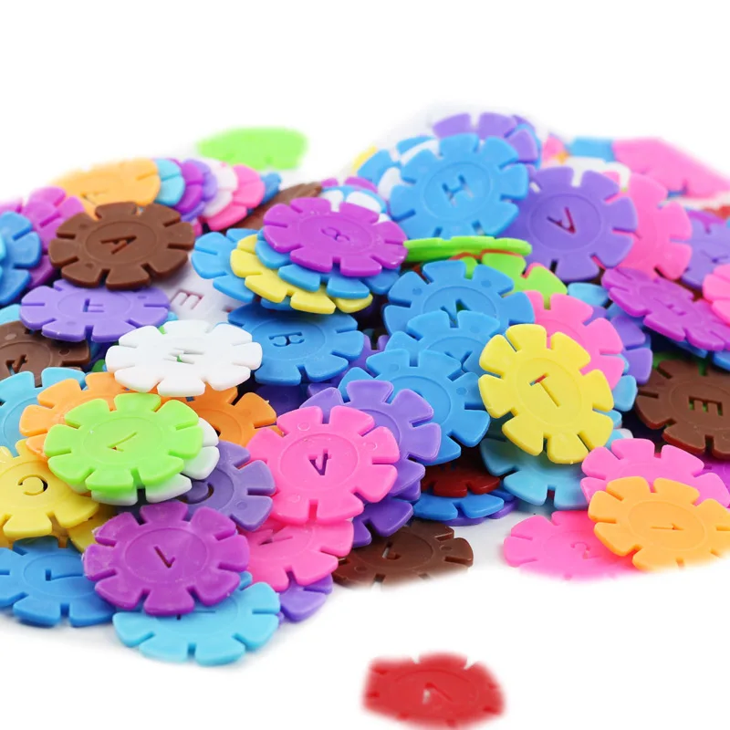 100-300 unids/lote copo de nieve bloques de construcción DIY construcción juego de jardín de infantes montaje juguete educativo para niños regalo