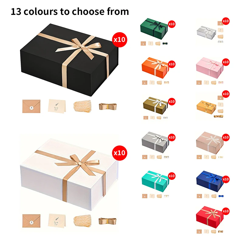 13 X 10 X 5 inch gift box 10 large gift boxes 13 colour options with magnetic lids Mother's Day Valentine's Day Wedding Season A