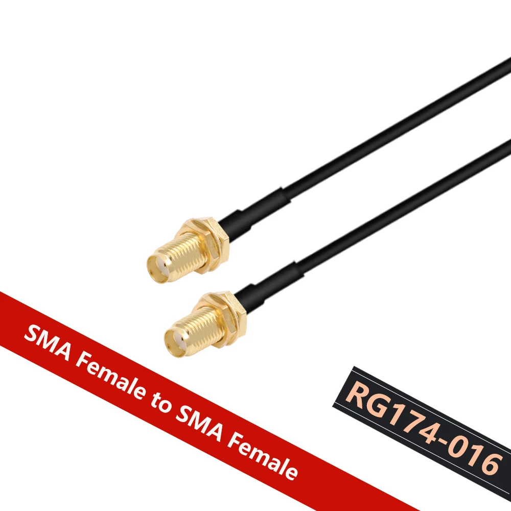 Cable Coaxial RF RG174 RP SMA conector macho a hembra extensión Pigtail Cable alimentador de cobre para antena de enrutador de tarjeta de red WiFi