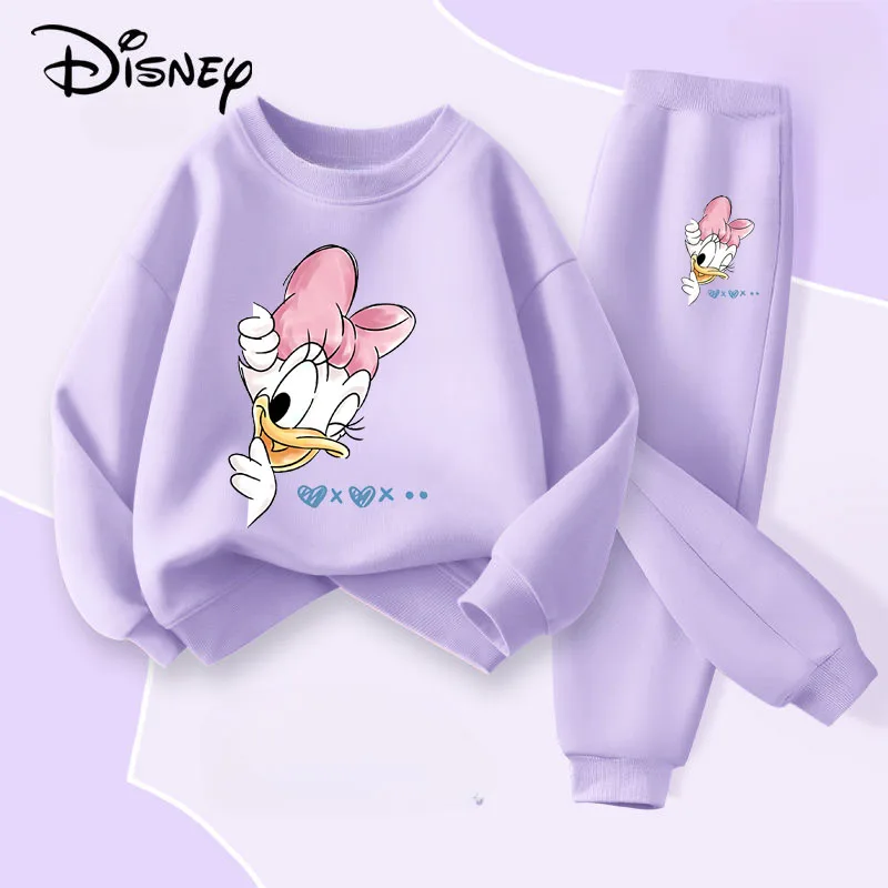 ديزني ربيع الخريف مجموعة ملابس الأطفال ميني ديزي طباعة الفتيات البلوز Sweatpant 2 قطعة دعوى الاطفال رقيقة رياضية