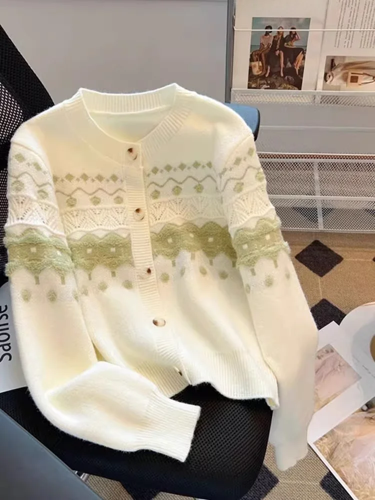 Frühherbst Farbe Blo Strickwaren Strickjacke Damen High School Junior High Student Design Sensibili Weiche gestrickte Oberbekleidung