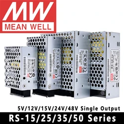 Original Mean Well RS-15/25/35/50 Series Meanwell 3.3V 5V 12V 15V 24V 48V Single Output Switching Power Supply