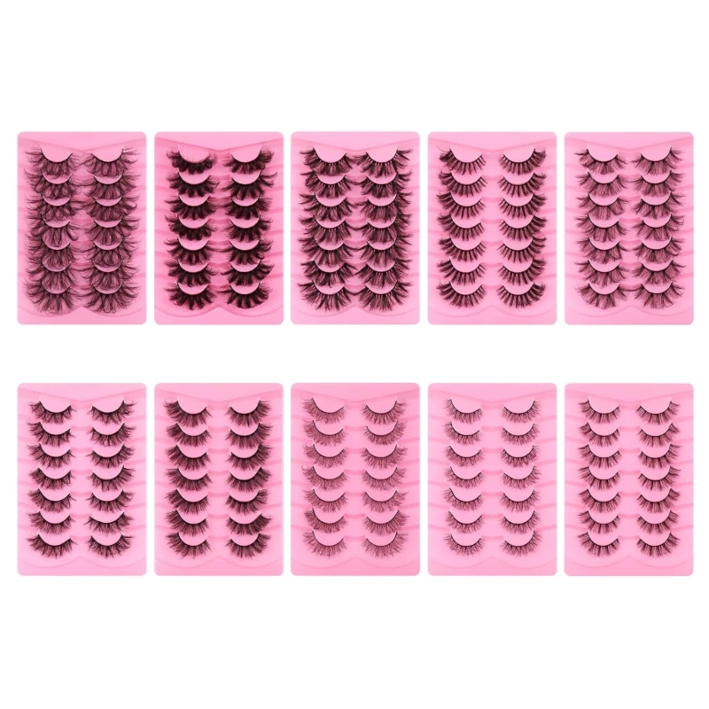 8D Lashes Faux Mink Eyelashes Fluffy-Natural Look False Eyelashes Wispy Long Thick Eyelashes Extension Fake Eyelashes