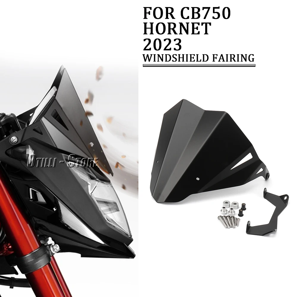 

New 2023 Motorcycle Accessories Aluminum Black Windscreen Windshield Wind Shield Deflector For HONDA CB 750 Hornet CB750 HORNET