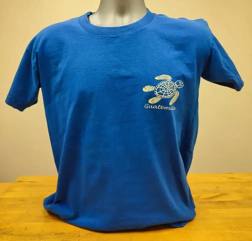 Guatemala Tortoise T Shirt Size Small Blue Used Condition 316