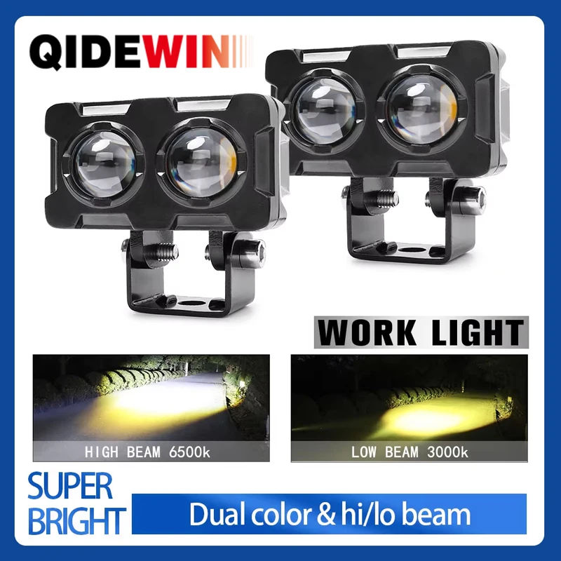 

Motorcycle LED Spotlights Headlight Driving Light Fog Spot Hi/Lo Beam Auxiliary Lamp For Dirt Street Bike Trucks SUVs UTVs Cars