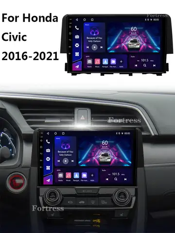 Andriod Car stereo radio For Honda Civic 10th 10gen 2015 - 2021 Multimedia Player Wireless Carplay Android auto WiFi DSP