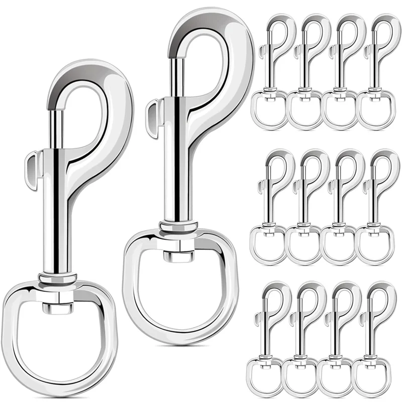 

BYBS-Zinc Alloy 14Pcs 3.19 Inch Swivel Eye Bolt Snap Hook Heavy Duty Flag Clip Single Ended Trigger Hooks