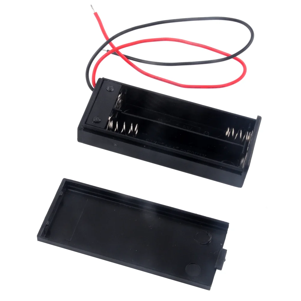 2xAA батарейный отсек с крышкой переключателя серии подключения 15 см красные/черные провода для электронных проектов DIY