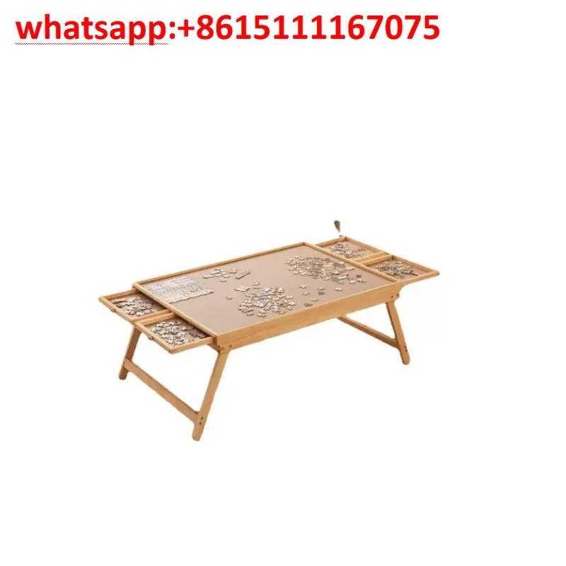 Foldable Wooden Puzzle Table with 4 Drawers for 1500 Pieces