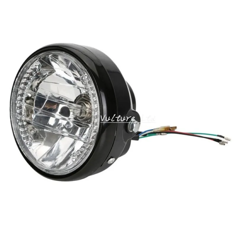 

New Universal 7" 12v Motorcycle Round Headlight Turn Signal light Head Lamp For Harley Bobber Honda Yamaha Kawasaki Racer