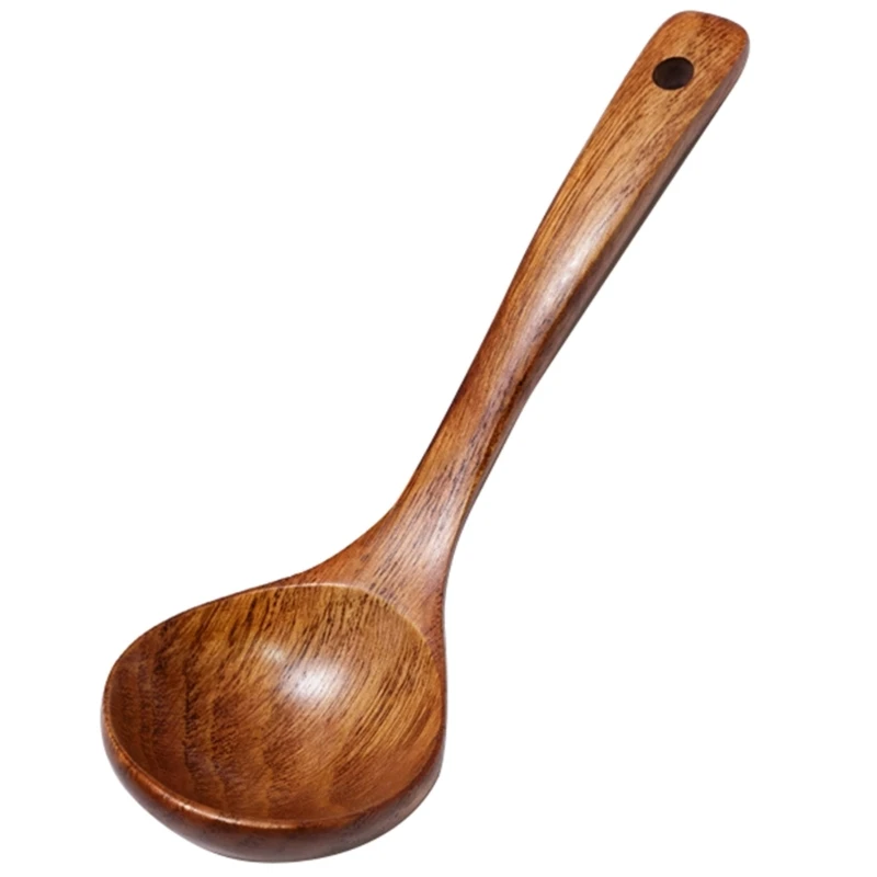 Japanese Novel Wooden Old Lacquer Soup Spoon Household Kitchen Wooden Porridge Spoon Noodles Spoon Hot Pot Spoon Dropship