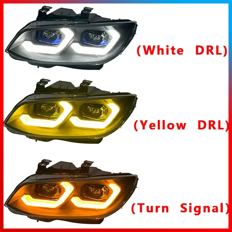 

Подходит для B-M W 2010-2013 3 серии E93 Модифицированные светодиодные фары с двухцветными дневными ходовыми огнями