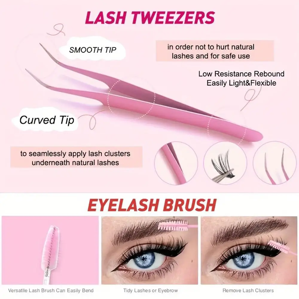 Wimpernbuch mit 740 Cluster, 30D 40D Hot Melt Single Cluster Falsche Wimpern, segmentierte Puffy Lashes, großes Fassungsvermögensset