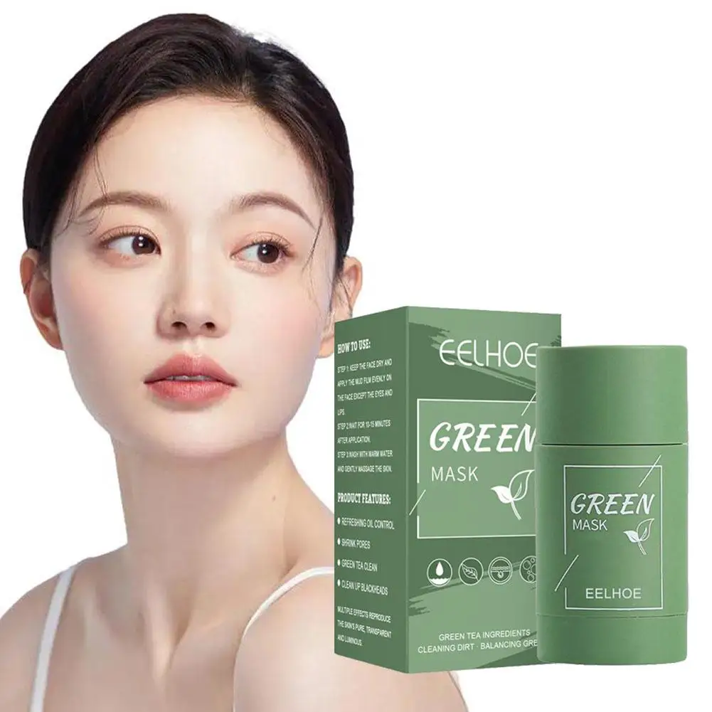 Green Tea Cleansing Mask Solid Mask Deep Cleans Blackheads Skin Oil Face Control Cleaning Film Mud Mud Stick Care Smear-typ A7C5