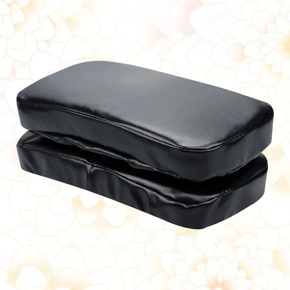 

2Pcs Memory Foam Armrest Pads Elastic Cover Ultra-Soft Elbow Support for Office Home Chairs Thick Cotton Rest Cushion Black