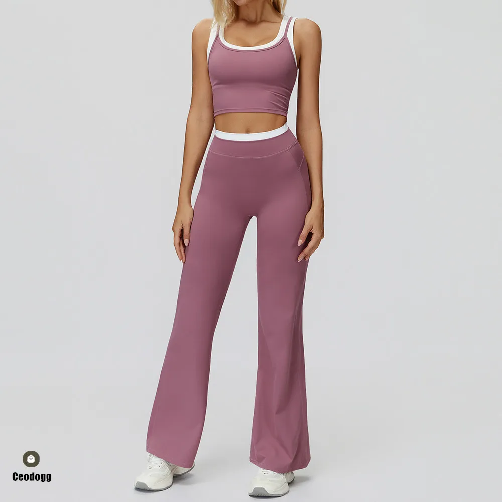 

2PCS Women's Tracksuit Yoga Set Push Up Workout Sportswear Gym Clothing High Waist Leggings Fitness Outfits Sports Suits XP368