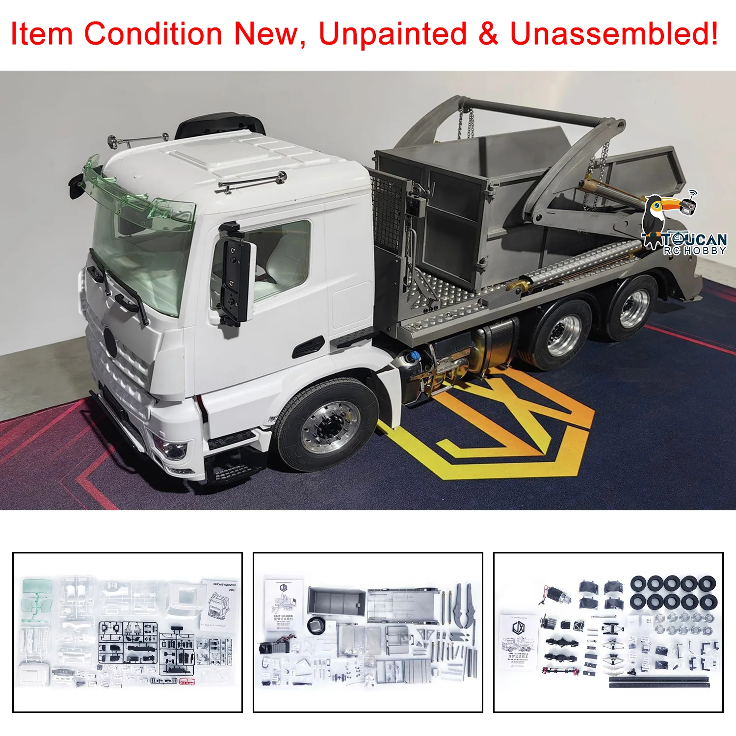 JXMODEL RC Skip Loader Truck Kits VL18U K3363 1/14 Hydraulic Remote Control Swing Arm Loading Car Unpainted Toy TH22708