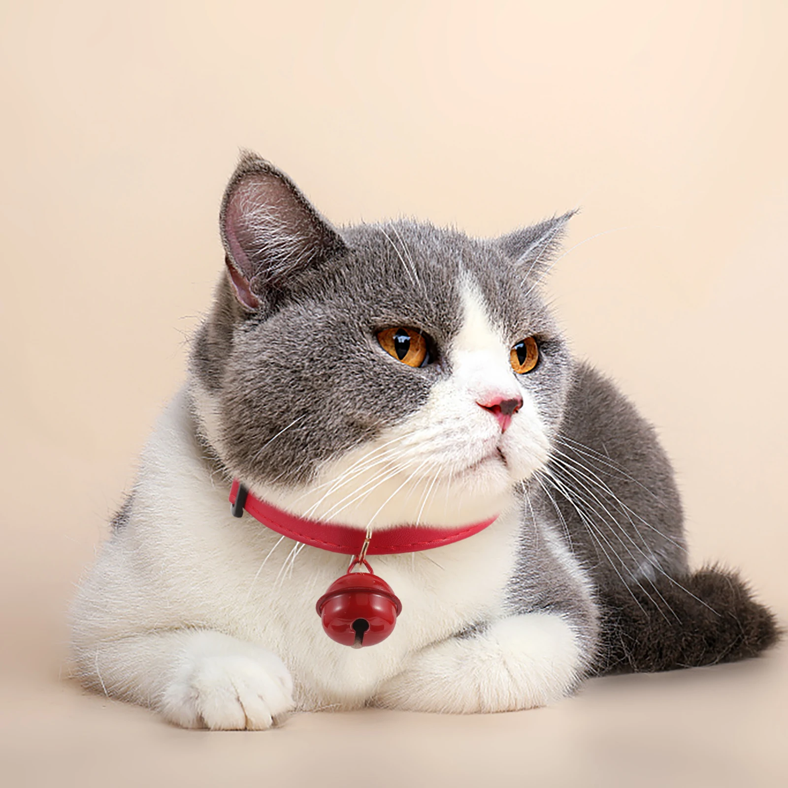 

Cat Collar Adjustable Red Microfiber Belt Small Bell Lovely Fashion Kitten Pet Collar Comfortable for Walking Running Puppy