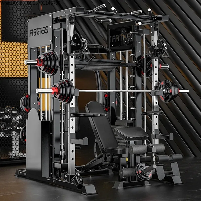 Home Fitness Multifunctional Butterfly Chest Clip Barbell Squat Up / Down Diagonal Bench Press