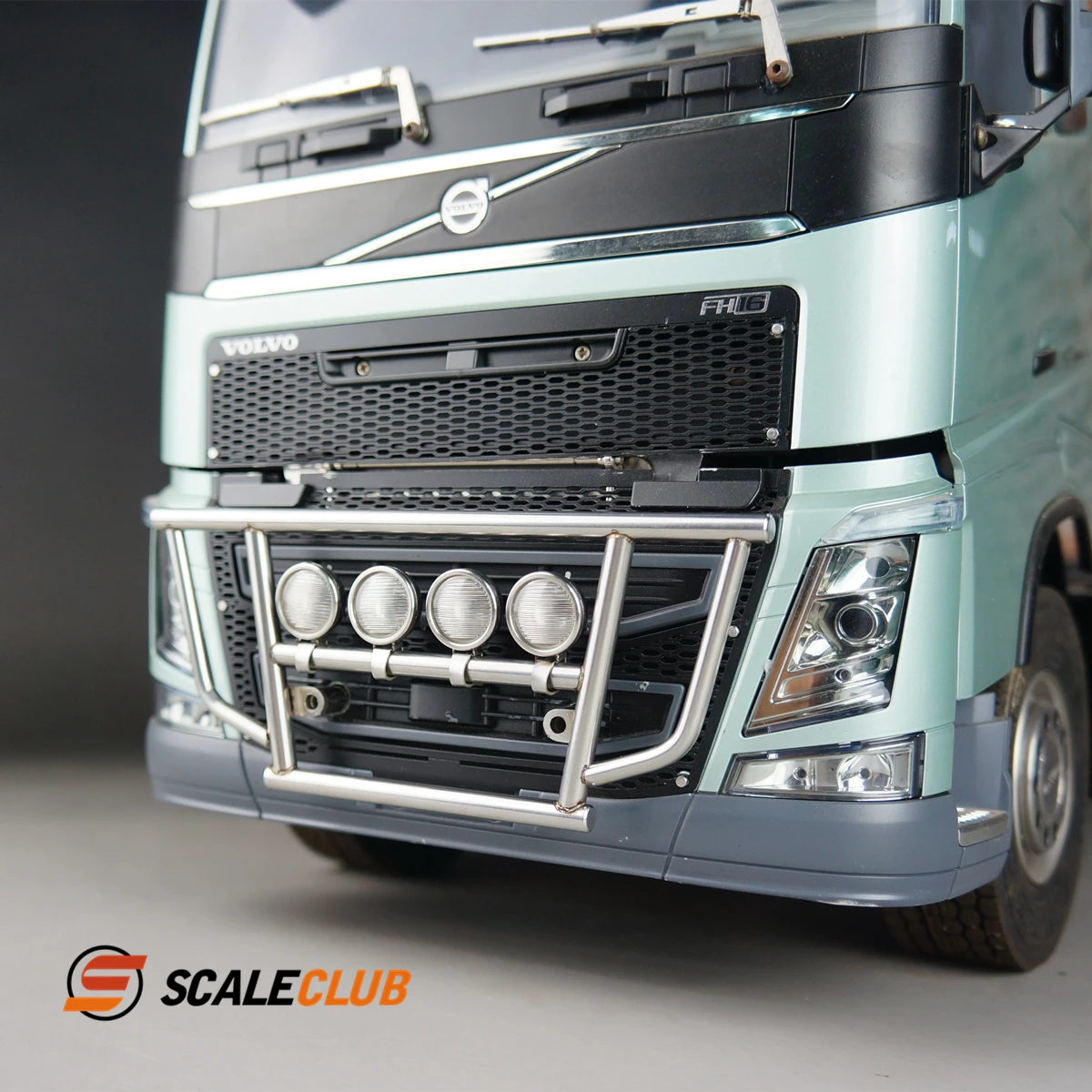 Scaleclub 1/14 truck metal bumper guardrail LED headlight set LESU model