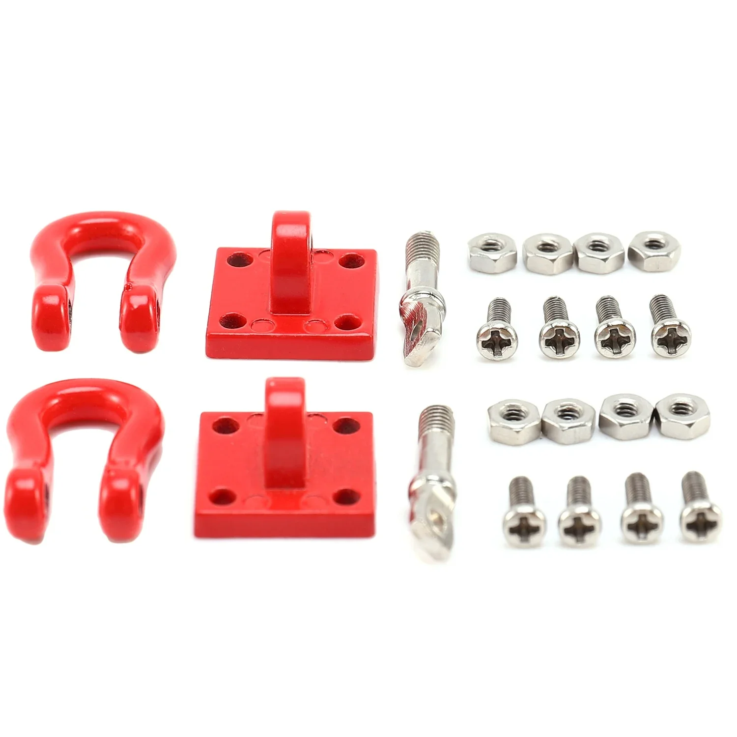 Metal Tow Hooks & Shackles for 1/10 RC Crawler Car - Universal Fit for Traxxas TRX4 Axial SCX10 RC4WD - Off-Road Upgrade Parts