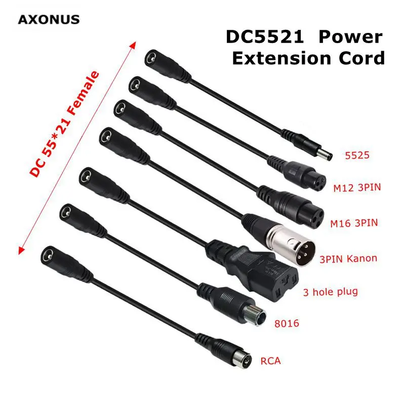 DC5521 Female DC Power Extension Cord for CCTV Security Camera IP Camera DVR Audio Camera TV Camera